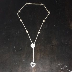 Tiffany Silver Open Heart Drop Necklace